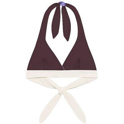 Mymarini Top Bikini Allacciatura al Collo marrone M Mymarini Top Bikini Allacciatura al Collo marrone M