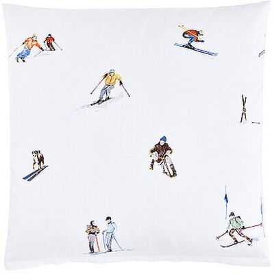 Christian Fischbacher Federe in raso ENGADINA 70x90cm multicolore bianco Christian Fischbacher Federe in raso ENGADINA 70x90cm multicolore bianco