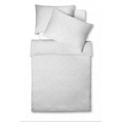 Fleuresse Set Lenzuola Damascato - Bianco 70x90cm 140x200cm Fleuresse Set Lenzuola Damascato - Bianco 70x90cm 140x200cm