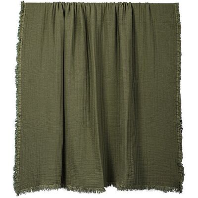 Haomy Copriletto - Plaid VANLY 130x180cm Kaki verde scuro Haomy Copriletto - Plaid VANLY 130x180cm Kaki verde scuro