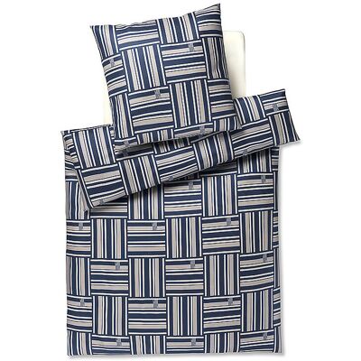 Joop Biancheria da letto in raso Weave 70x90cm/140x220cm Navy blu Joop Biancheria da letto in raso Weave 70x90cm/140x220cm Navy blu