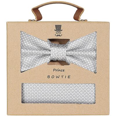 Seidenfalter Set regalo - Papillon e fazzoletto da taschino grigio chiaro Seidenfalter Set regalo - Papillon e fazzoletto da taschino grigio chiaro