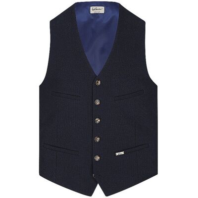 Luis Trenker Gilet tradizionale LUSEBASTIAN blu 52 Luis Trenker Gilet tradizionale LUSEBASTIAN blu 52