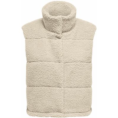 Only Gilet trapuntato effetto pelliccia ONLSANDRA beige XL Only Gilet trapuntato effetto pelliccia ONLSANDRA beige XL