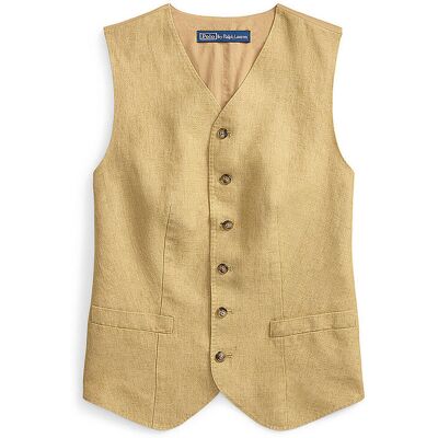 Ralph Lauren Gilet in lino cammello 36 Ralph Lauren Gilet in lino cammello 36