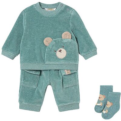 Mayoral Set neonato 3 pz. Maglione con pantaloni e calzini menta 56 Mayoral Set neonato 3 pz. Maglione con pantaloni e calzini menta 56