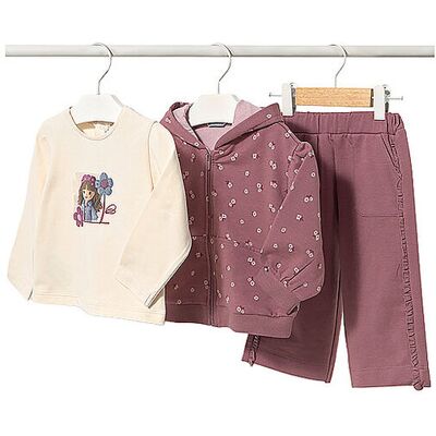 Mayoral Set neonata maglia a maniche lunghe con felpa e pantaloni viola 92 Mayoral Set neonata maglia a maniche lunghe con felpa e pantaloni viola 92