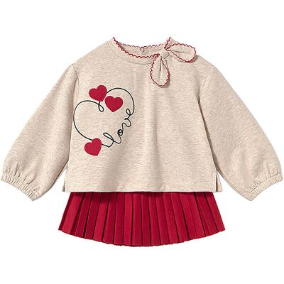 Mayoral Set neonata 2 pezzi: maglione e gonna rosso 74 Mayoral Set neonata 2 pezzi: maglione e gonna rosso 74