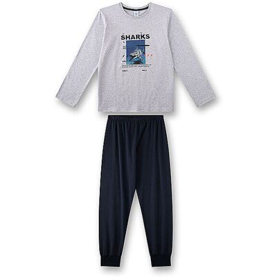 Sanetta Pigiama da ragazzo 2 pezzi maglietta a maniche lunghe e pantaloni grigio chiaro 164 Sanetta Pigiama da ragazzo 2 pezzi maglietta a maniche lunghe e pantaloni grigio chiaro 164