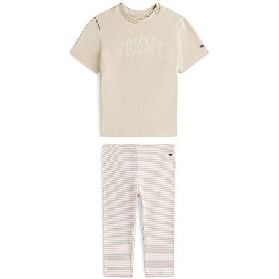 Tommy Hilfiger Set neonata 2 pezzi T-shirt e leggings beige 80 Tommy Hilfiger Set neonata 2 pezzi T-shirt e leggings beige 80