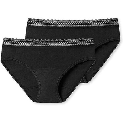 Schiesser Slip mestruali confezione da 2 nero nero 50-52 Schiesser Slip mestruali confezione da 2 nero nero 50-52
