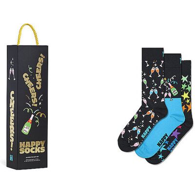 Happy Socks Confezione regalo da uomo calzini CELEBRATIONS SOCKS confezione da 3 paia 41-46 black nero Happy Socks Confezione regalo da uomo calzini CELEBRATIONS SOCKS confezione da 3 paia 41-46 black nero
