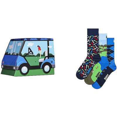 Happy Socks Set di calzini da uomo GOLF CART confezione da 3 paia taglia 41-46 blu navy blu Happy Socks Set di calzini da uomo GOLF CART confezione da 3 paia taglia 41-46 blu navy blu