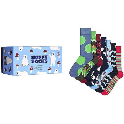 Happy Socks Set di calzini da uomo SEVEN DAYS, confezione da 7 paia, taglia 41-46, verde verde Happy Socks Set di calzini da uomo SEVEN DAYS, confezione da 7 paia, taglia 41-46, verde verde