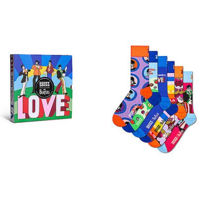 Happy Socks Set regalo calze THE BEATLES 41-46 confezione da 6 viola chiaro multicolore Happy Socks Set regalo calze THE BEATLES 41-46 confezione da 6 viola chiaro multicolore