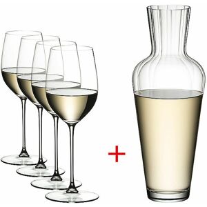 Riedel Set da 5 bicchieri da vino bianco VERITAS Riesling/Zinfandel e decanter trasparente Riedel Set da 5 bicchieri da vino bianco VERITAS Riesling/Zinfandel e decanter trasparente