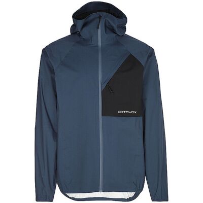 Ortovox Giacca da trekking da uomo Trace 2.5L con cappuccio blu L Ortovox Giacca da trekking da uomo Trace 2.5L con cappuccio blu L