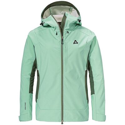 Schöffel Giacca softshell da turismo da donna Milagle con cappuccio menta 36 Schöffel Giacca softshell da turismo da donna Milagle con cappuccio menta 36