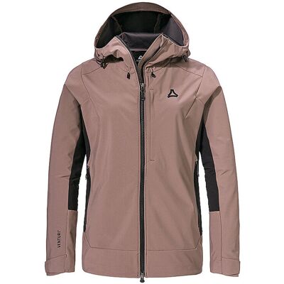 Schöffel Giacca softshell da turismo da donna Milagle con cappuccio marrone chiaro 36 Schöffel Giacca softshell da turismo da donna Milagle con cappuccio marrone chiaro 36
