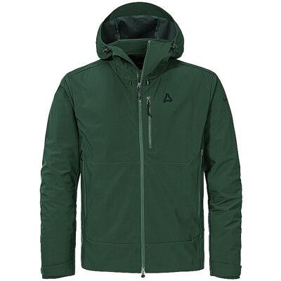 Schöffel Giacca softshell da uomo per escursioni Milagle con cappuccio verde scuro 48 Schöffel Giacca softshell da uomo per escursioni Milagle con cappuccio verde scuro 48