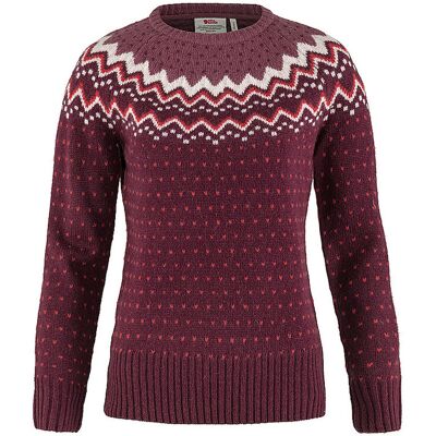 Fjällräven Maglione funzionale da donna Oevik Knit in lana rosso scuro L Fjällräven Maglione funzionale da donna Oevik Knit in lana rosso scuro L