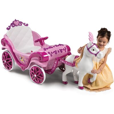 Carrozza Delle Principesse Disney Elettrica Con Cavallo 7,2V Rosa... Carrozza Delle Principesse Disney Elettrica Con Cavallo 7,2V Rosa...