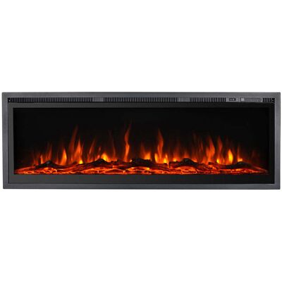 giordanoshop Camino Elettrico Da Parete A Incasso Frontale 127x14x40 cm Chicago Nero... giordanoshop Camino Elettrico Da Parete A Incasso Frontale 127x14x40 cm Chicago Nero...