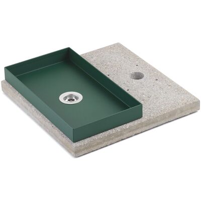 belfer Base con Vaschetta per Fontane con Ghiera Grande 40x40x5 cm in Cemento 42/BSE/5 Verde... belfer Base con Vaschetta per Fontane con Ghiera Grande 40x40x5 cm in Cemento 42/BSE/5 Verde...
