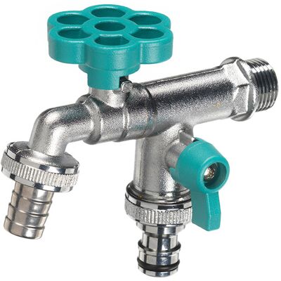 belfer Rubinetto a Sfera Doppio per Fontana da Giardino con Fiore e Leva Colorate RUB/030 Turchese... belfer Rubinetto a Sfera Doppio per Fontana da Giardino con Fiore e Leva Colorate RUB/030 Turchese...