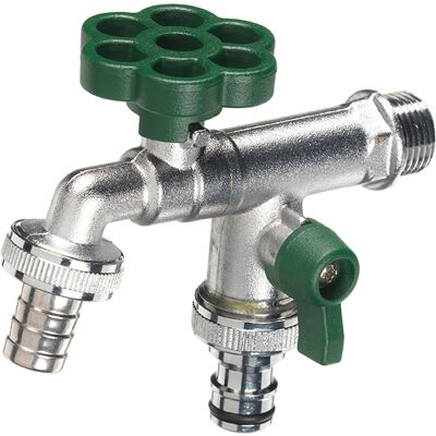 belfer Rubinetto a Sfera Doppio per Fontana da Giardino con Fiore e Leva Colorate RUB/030 Verde... belfer Rubinetto a Sfera Doppio per Fontana da Giardino con Fiore e Leva Colorate RUB/030 Verde...