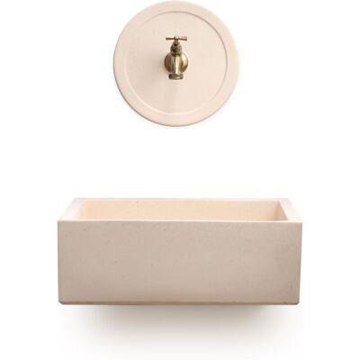 giordanoshop Lavello Rettangolare da Esterno 45x35 cm con Rosone Installazione a Muro in Cemento Madrid Rosa Antico... giordanoshop Lavello Rettangolare da Esterno 45x35 cm con Rosone Installazione a Muro in Cemento Madrid Rosa Antico...