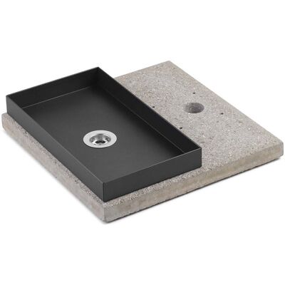 belfer Base con Vaschetta per Fontane con Ghiera Grande 40x40x5 cm in Cemento 42/BSE/5 Antracite... belfer Base con Vaschetta per Fontane con Ghiera Grande 40x40x5 cm in Cemento 42/BSE/5 Antracite...