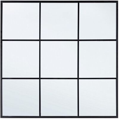 giordanoshop Specchio con Cornice Window Nucleos Nero in Metallo... giordanoshop Specchio con Cornice Window Nucleos Nero in Metallo...