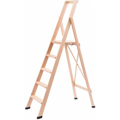 GIORDANOSHOP - Scala Pieghevole in Legno 5 Gradini H100cm - Scala a Mano GIORDANOSHOP - Scala Pieghevole in Legno 5 Gradini H100cm - Scala a Mano