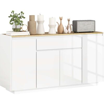 giordanoshop Credenza con 1 Cassetto e 3 Armadietti 140x40x75 cm Bianco... giordanoshop Credenza con 1 Cassetto e 3 Armadietti 140x40x75 cm Bianco...
