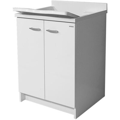 montegrappa Mobile Lavatoio 60x60x85cm 2 Ante Asse in Termoplastico Marella Bianco con Cesto... montegrappa Mobile Lavatoio 60x60x85cm 2 Ante Asse in Termoplastico Marella Bianco con Cesto...