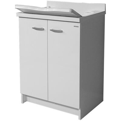 montegrappa Mobile Lavatoio 60x50x85cm 2 Ante Asse in Termoplastico Marella Bianco con Cesto... montegrappa Mobile Lavatoio 60x50x85cm 2 Ante Asse in Termoplastico Marella Bianco con Cesto...