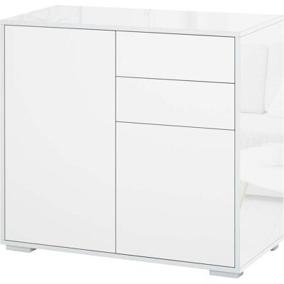 giordanoshop Mobile Multiuso 2 Cassetti 2 Ante 79x36x74 cm in Legno Bianco... giordanoshop Mobile Multiuso 2 Cassetti 2 Ante 79x36x74 cm in Legno Bianco...
