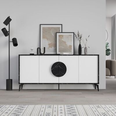 giordanoshop Madia 4 Ante 180x35,6x82 cm in MDF Gora Bianco... giordanoshop Madia 4 Ante 180x35,6x82 cm in MDF Gora Bianco...