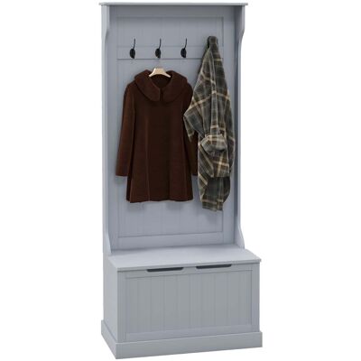 giordanoshop Mobile Appendiabiti con Panca Contenitore 71,5x39,5x170 cm in Legno Grigio... giordanoshop Mobile Appendiabiti con Panca Contenitore 71,5x39,5x170 cm in Legno Grigio...