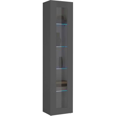 giordanoshop Mobile Vetrina 1 Anta 40×30×180 cm Maruska Grigio Antracite Opaco... giordanoshop Mobile Vetrina 1 Anta 40×30×180 cm Maruska Grigio Antracite Opaco...