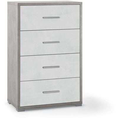 giordanoshop Cassettiera con 4 Cassetti 71x110x41 cm Cemento/Ossido Bianco... giordanoshop Cassettiera con 4 Cassetti 71x110x41 cm Cemento/Ossido Bianco...