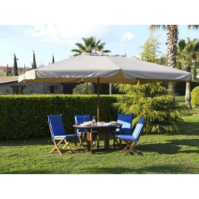 bauer Ombrellone da Giardino 3x4 m Palo Ø48 mm in Legno Impermeabile Ecrù... bauer Ombrellone da Giardino 3x4 m Palo Ø48 mm in Legno Impermeabile Ecrù...