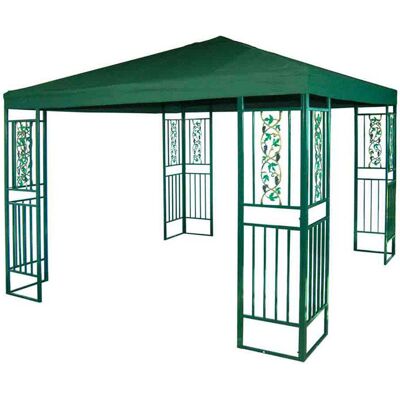 morel Gazebo da Giardino 3x3m in Metallo Ferro Verde... morel Gazebo da Giardino 3x3m in Metallo Ferro Verde...