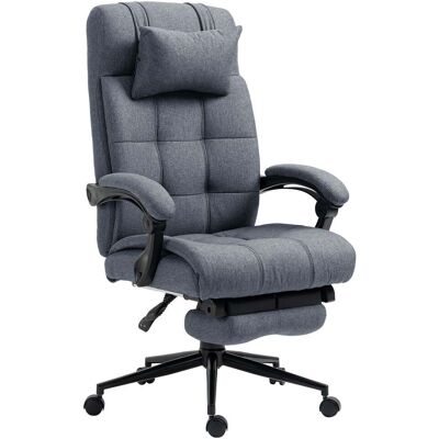 giordanoshop Sedia Poltrona Presidenziale da Ufficio 66x70x116-124 cm con Poggiapiedi in Tessuto Grigio... giordanoshop Sedia Poltrona Presidenziale da Ufficio 66x70x116-124 cm con Poggiapiedi in Tessuto Grigio...