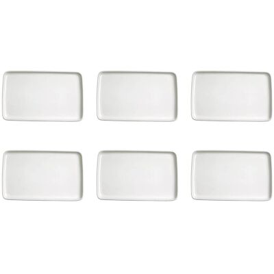 kaleidos Set 6 Vassoi Snack Rettangolari 16x8x1,5 cm in Porcellana Allluminica Aluxina Bianchi... kaleidos Set 6 Vassoi Snack Rettangolari 16x8x1,5 cm in Porcellana Allluminica Aluxina Bianchi...