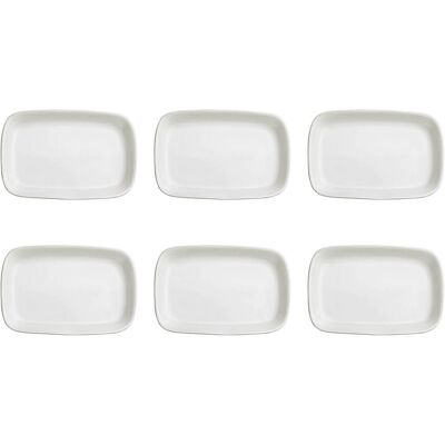 kaleidos Set 6 Vassoi Snack Rettangolari 13x9x1,5 cm in Porcellana Allluminica Aluxina Bianchi... kaleidos Set 6 Vassoi Snack Rettangolari 13x9x1,5 cm in Porcellana Allluminica Aluxina Bianchi...