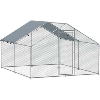 giordanoshop Recinto per Galline da 10 mq 300x340x190 cm per 10-15 Galline con Tetto Impermeabile in Acciaio e Tessuto Argento... giordanoshop Recinto per Galline da 10 mq 300x340x190 cm per 10-15 Galline con Tetto Impermeabile in Acciaio e Tessuto Argento...