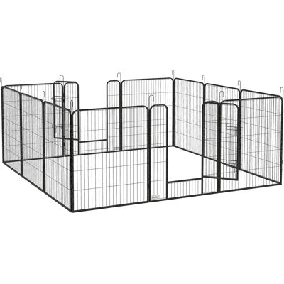 giordanoshop Recinto per Cani a 12 Pannelli Modulabili da 80x100 cm Pieghevole con Porta in Acciaio e 12 Picchetti Grigio... giordanoshop Recinto per Cani a 12 Pannelli Modulabili da 80x100 cm Pieghevole con Porta in Acciaio e 12 Picchetti Grigio...