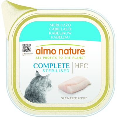 85 g Almo Nature HFC Complete Sterilised Alimento Cibo Umido Patè per Gatti Adulti Sterilizzati con Merluzzo Gluten e Grain Free Senza Cereali 85 g Almo Nature HFC Complete Sterilised Alimento Cibo Umido Patè per Gatti Adulti Sterilizzati con Merluzzo Gluten e Grain Free Senza Cereali